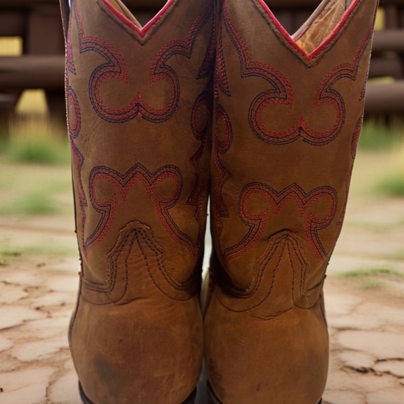 Ole Miss Someday By Gameday Cowboy Boots Youth 1.5B Girls - Picture 2 of 16